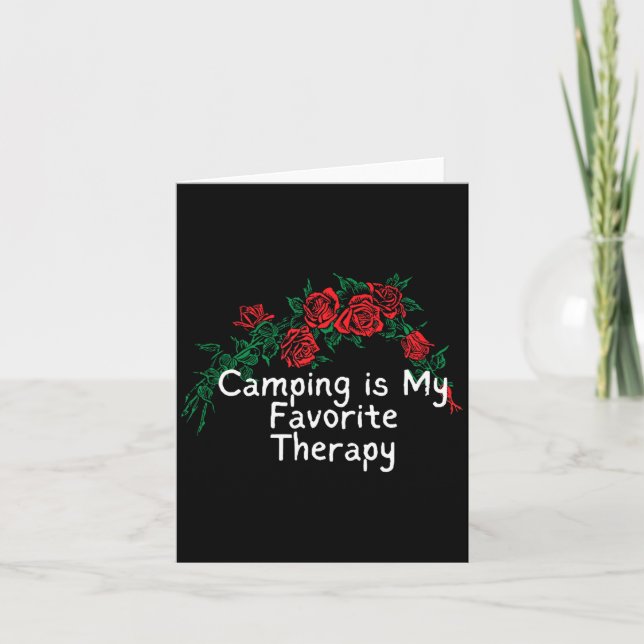 Carte Fleurs graphique rétro rouge camping est favori (Devant)