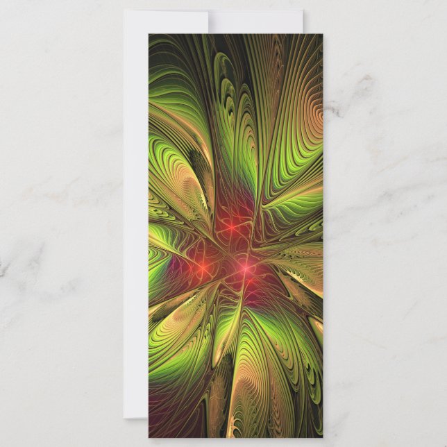 Carte Fleurs imaginaires fractales douces et tendres (Devant)