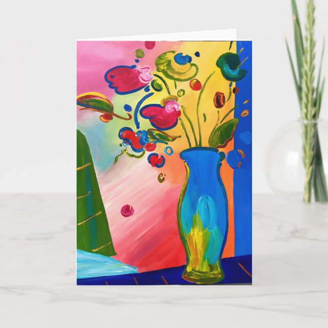 Carte Fleurs inspirées de Peter Max Greeting Card (Devant)