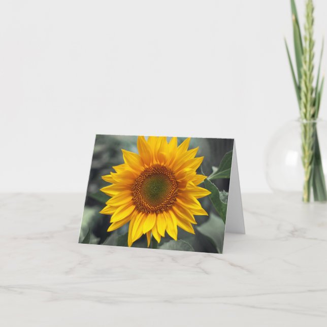 Carte Fleurs jaunes de tournesol florales - Amour, Bonjo (Devant)