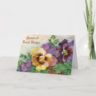 Carte Fleurs Jaunes et Violettes Lumineuses Anniversaire