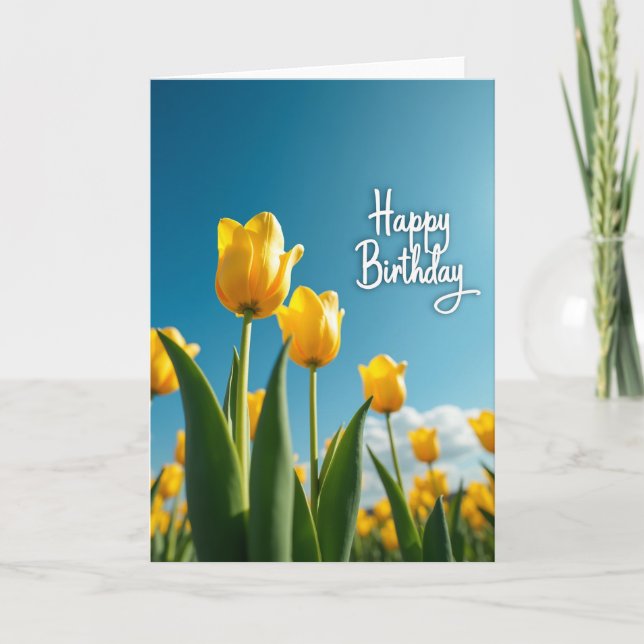 Carte Fleurs Jaunes Joyeuses (Devant)