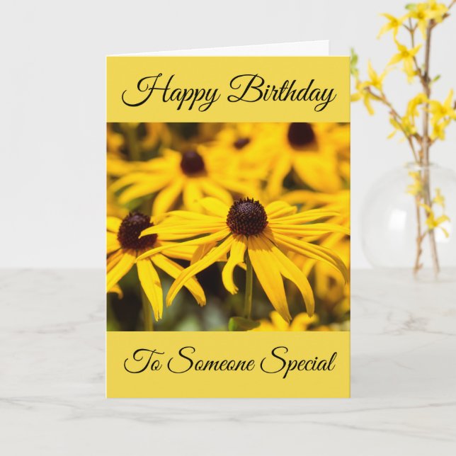 Carte Fleurs Jaunes Joyeux anniversaire (Fleur jaune)