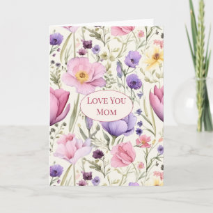 Carte Fleurs "Je t'aime Maman"