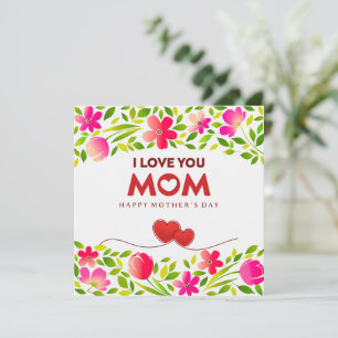 Carte Fleurs "Je t'aime maman" Fête des mères, Fleurs ro