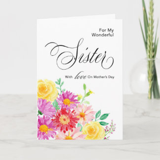 Carte Fleurs lumineuses pour soeur à l'occasion de la fê