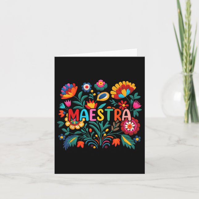 Carte Fleurs Maestra Enseignant Espagnol Cinco De Mayo F (Devant)