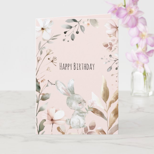 Carte Fleurs Magiques Rose Blush Blanc Anniversaire (Orchidée)