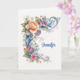 Carte Fleurs magnifiques Ajouter Message d'anniversaire