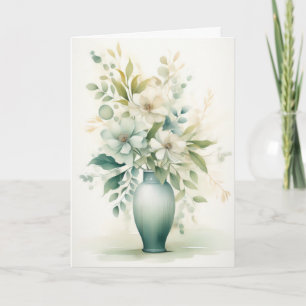 Carte Fleurs magnifiques dans un vase Bonjour salutation