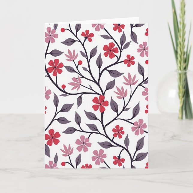 Carte Fleurs Maman Jour Vignes Fleurs (Devant)