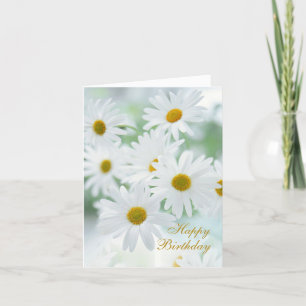 Carte Fleurs marguerites blanches heureux Anniversaire