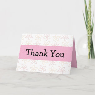 Carte Fleurs Merci dessinées personnalisable