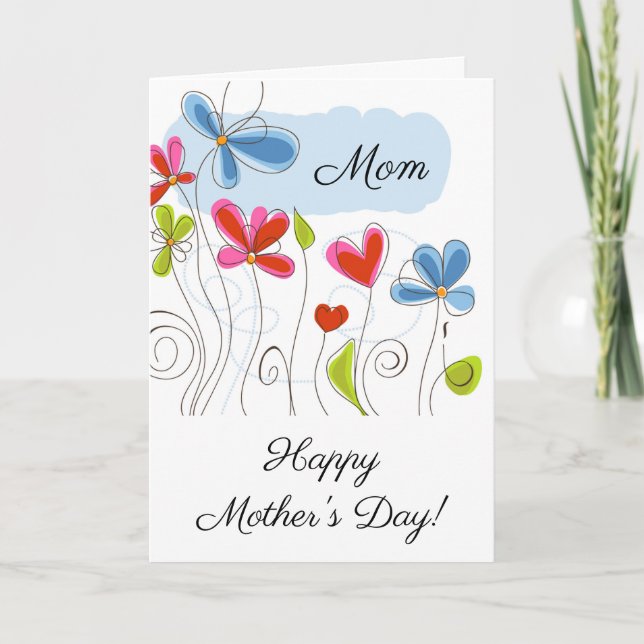 Carte Fleurs mignonnes pour maman le jour de la Mère (Devant)
