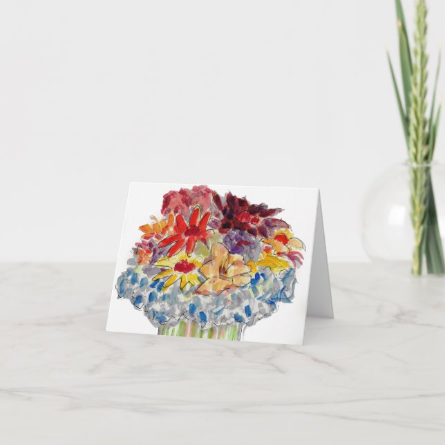 Carte fleurs pensée pour vous (Devant)