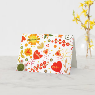Carte Fleurs personnalisées Inspirété Coeurs Floraux