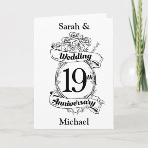 Carte Fleurs pour le 19e anniversaire de mariage