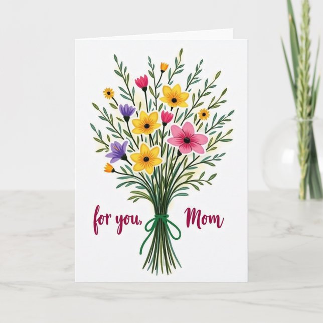 Carte Fleurs pour Maman (Devant)