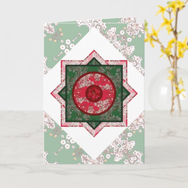 Carte Fleurs pour Noël (Fleur jaune)