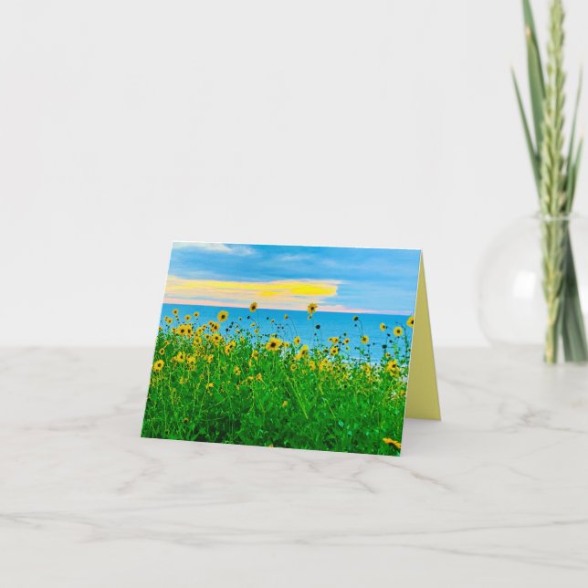 Carte Fleurs printanières en mer  (Devant)