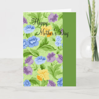 Carte Fleurs printanières Fête des mères