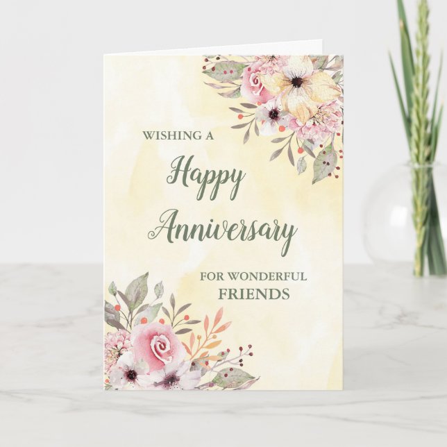 Carte Fleurs printanières pour l'anniversaire de mariage (Devant)