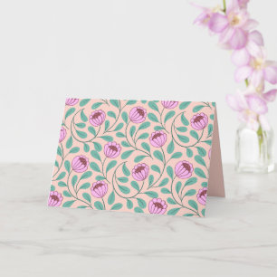 Carte Fleurs roses