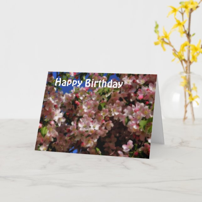 Carte Fleurs roses Anniversaire (Fleur jaune)