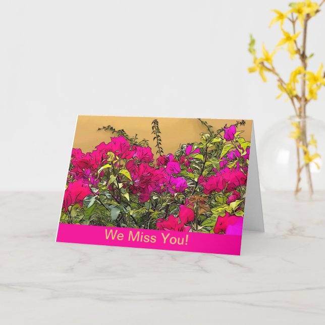 Carte Fleurs roses chaudes - Curacao (Fleur jaune)