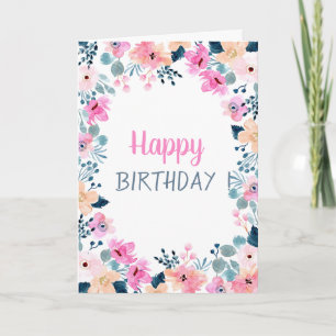 Carte Fleurs roses Chic Garden