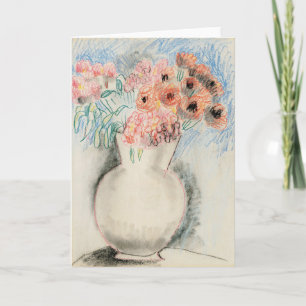Carte Fleurs roses dans un vase   Christopher Wood