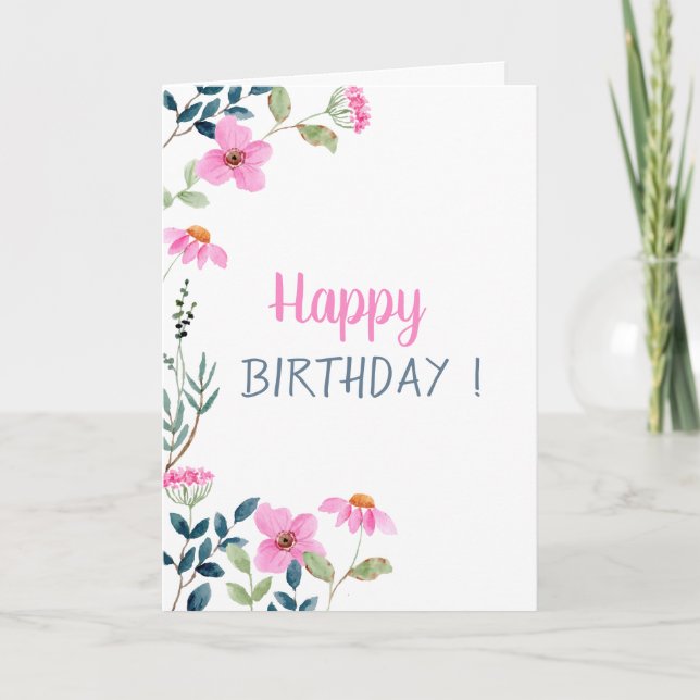 Carte Fleurs Roses de Jardin (Devant)