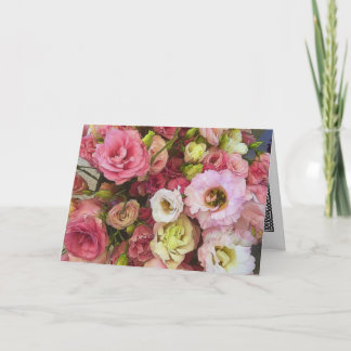 Carte Fleurs roses de Lisianthus