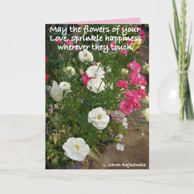 Carte Fleurs roses de votre amour (Devant)