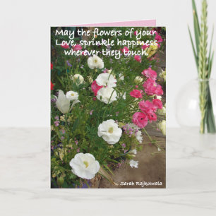 Carte Fleurs roses de votre amour