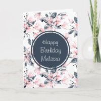 Fleurs roses et grises Motif aquarelle pour annive