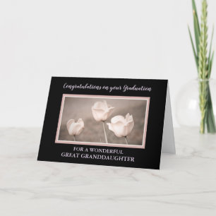Carte Fleurs roses Grande Petite-FilleGraduation