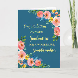 Carte Fleurs roses Grandgirl Graduation