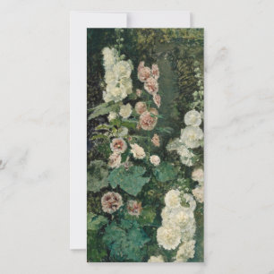 Carte Fleurs Roses Hollyhock