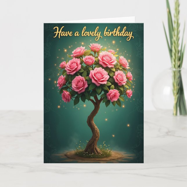 Carte Fleurs Roses Joyeuses (Devant)