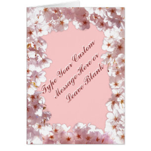 Carte Fleurs roses Personnalisées Carte Fleurs ros