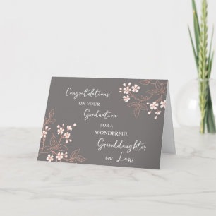 Carte Fleurs roses petite-fille par alliance remise de d