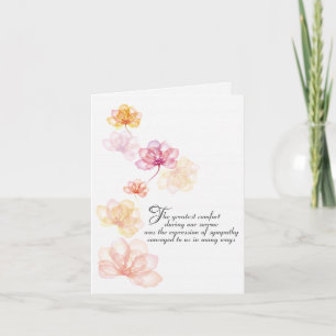Carte Fleurs roses Sympathie Merci