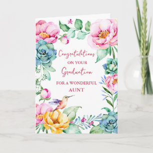 Carte Fleurs roses Tante Félicitations