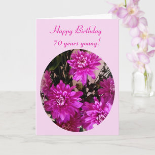 Carte Fleurs roses vives Fleurs Age Anniversaire