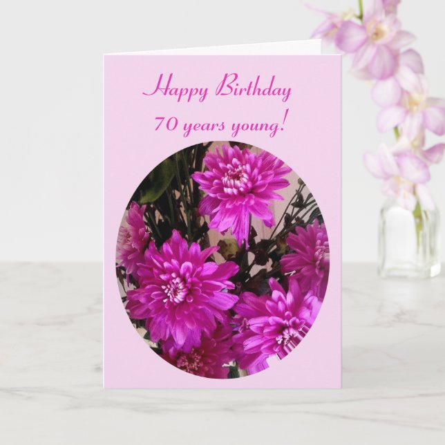 Carte Fleurs roses vives Fleurs Age Anniversaire (Orchidée)