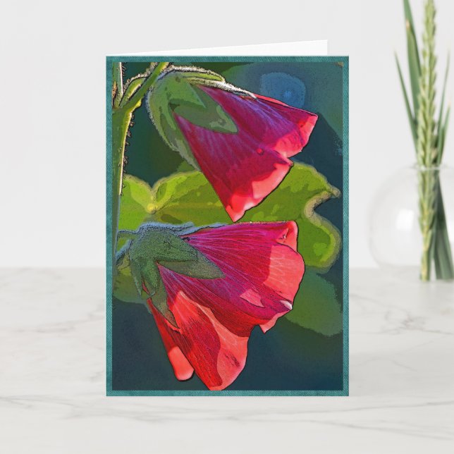 Carte Fleurs rouges en forme de cloche (Devant)