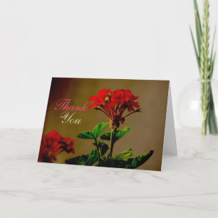Carte Fleurs rouges Merci