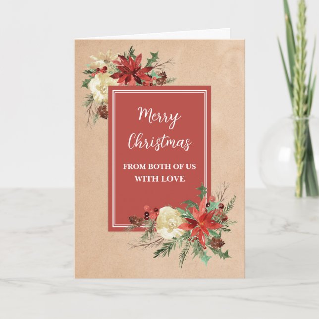 Carte Fleurs Rustiques De Deux Fêtes De Noël (Devant)