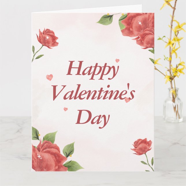 Carte Fleurs rustiques personnalisées - Saint-Valentin b (Fleur jaune)